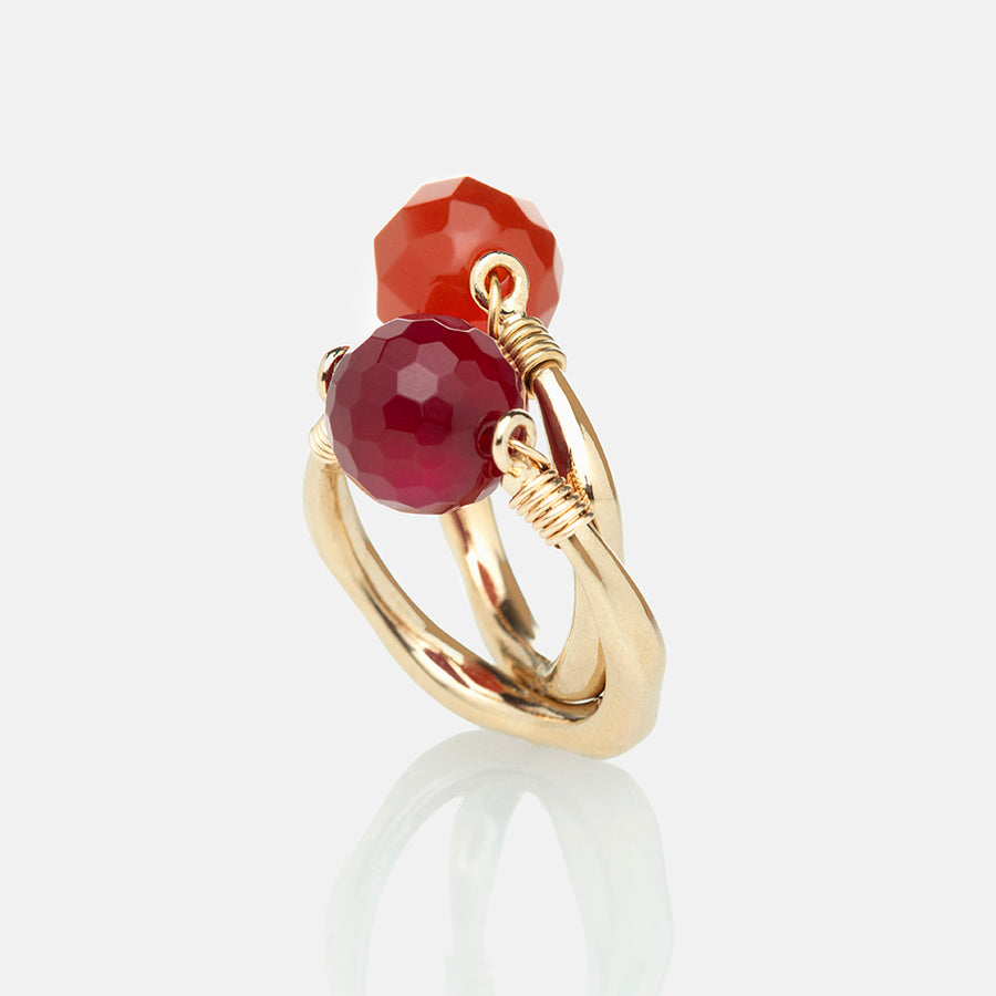 Bague Lunaris Agate rouge